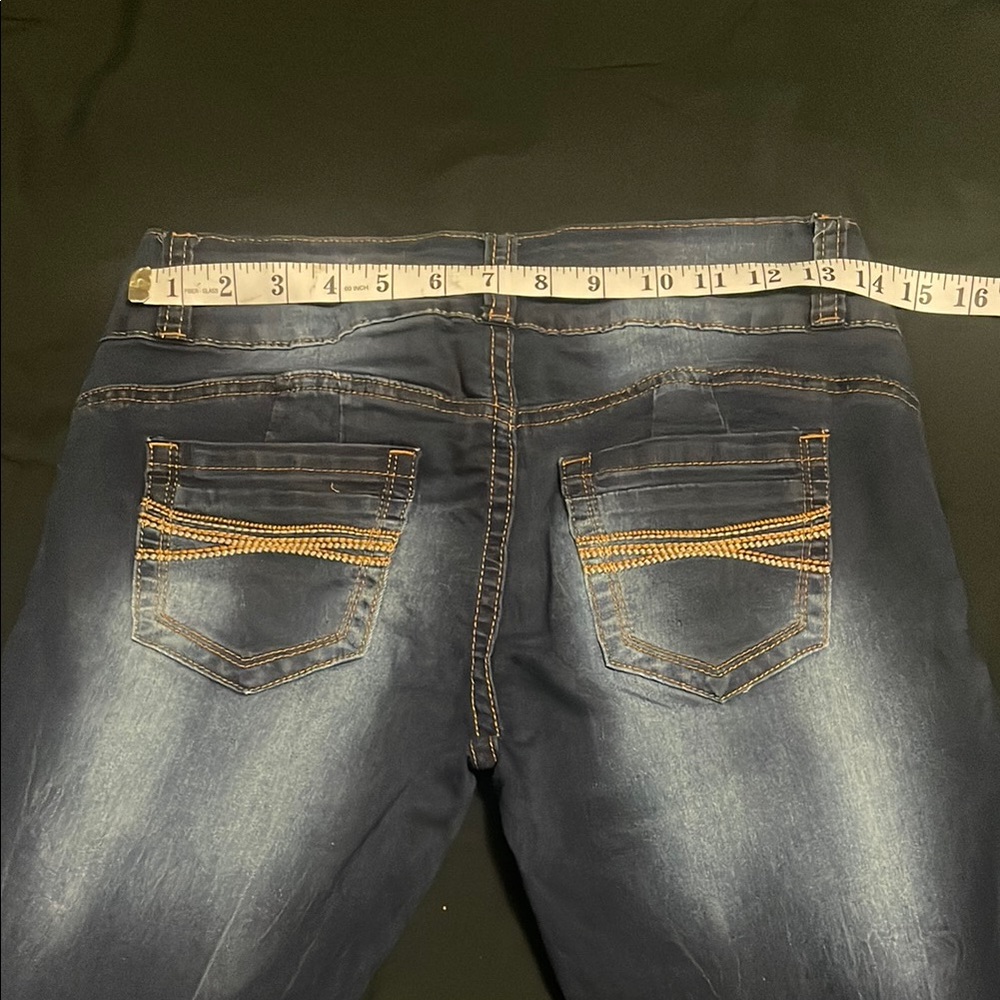 VIP Blue Jeggings with Stretch and Faded Design - Picture 4 of 5